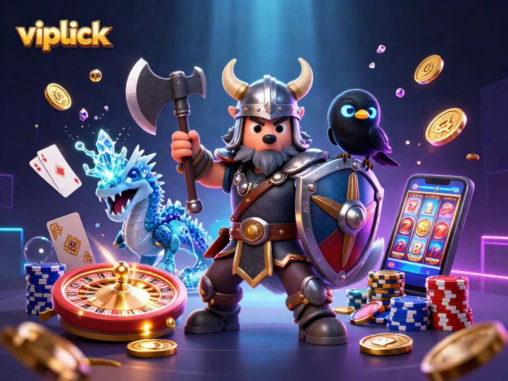 Play at Vipluck Casino with exciting characters and vibrant gaming elements