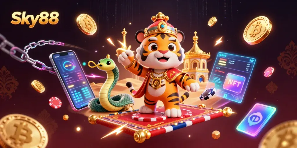 Experience exciting gameplay at Sky88 with a vibrant casino scene featuring dynamic gaming elements.