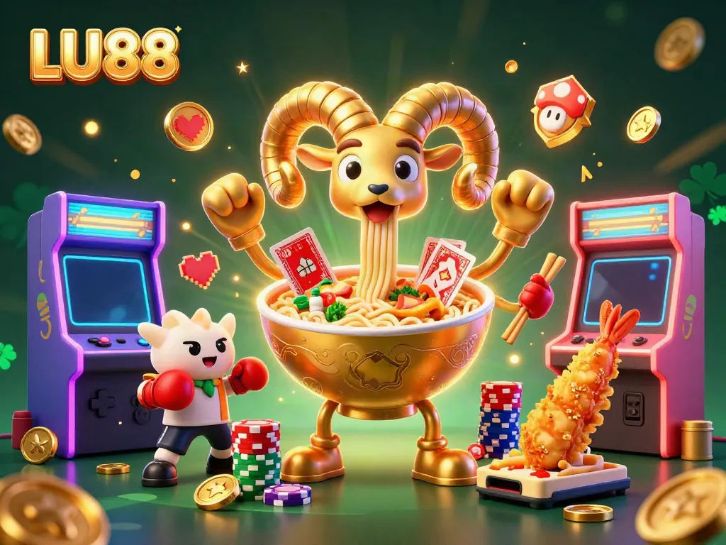 Experience thrilling gaming at LU88 with vibrant characters and casino elements.