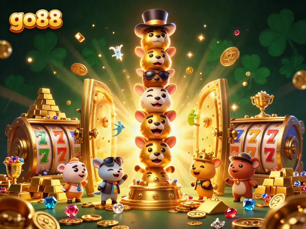Experience go 88 with vibrant casino action featuring a golden totem pole and treasures.