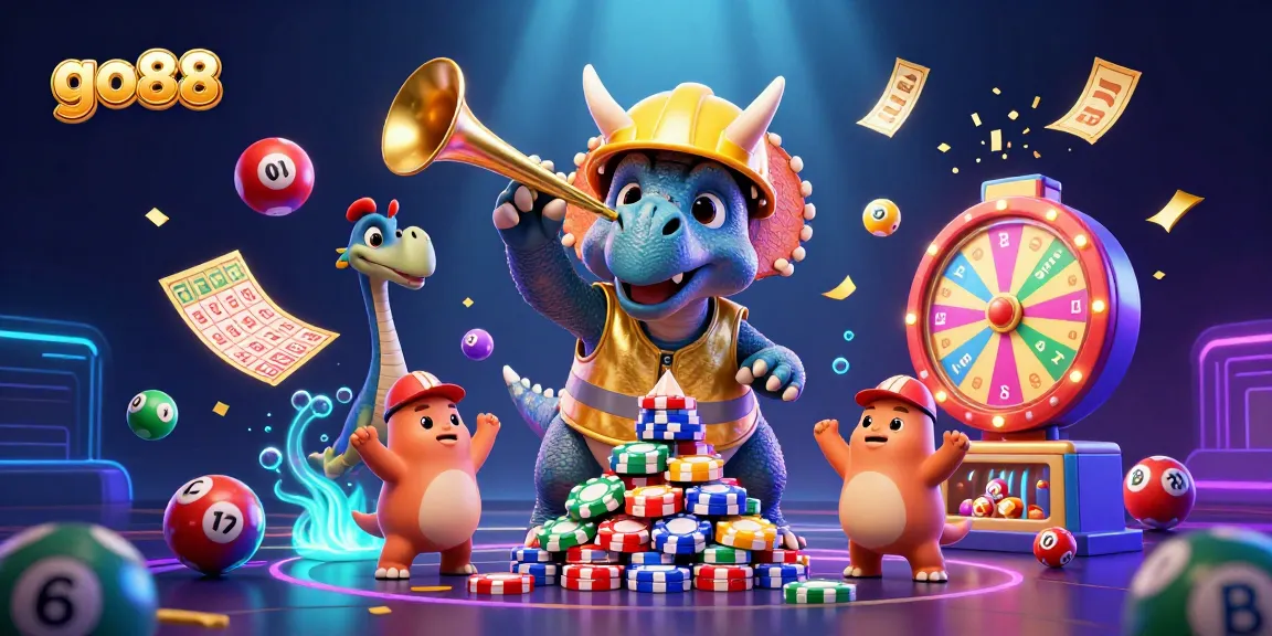Engage in exciting lottery action with go88's lively scene of celebration and vibrant game elements.