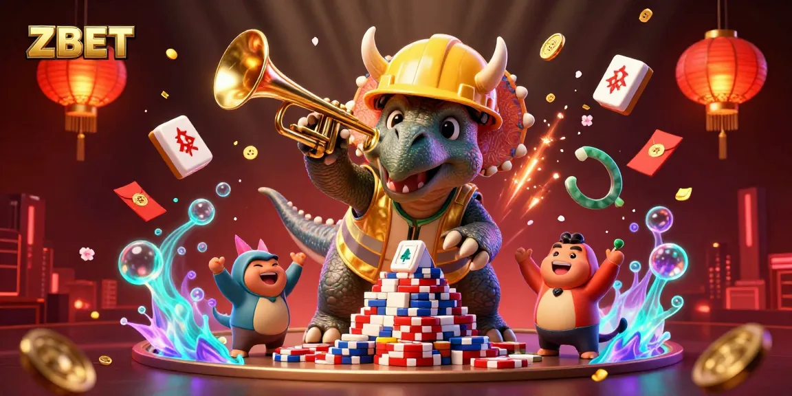 ZBET engages players with a vibrant casino scene featuring colorful characters and energetic game elements.