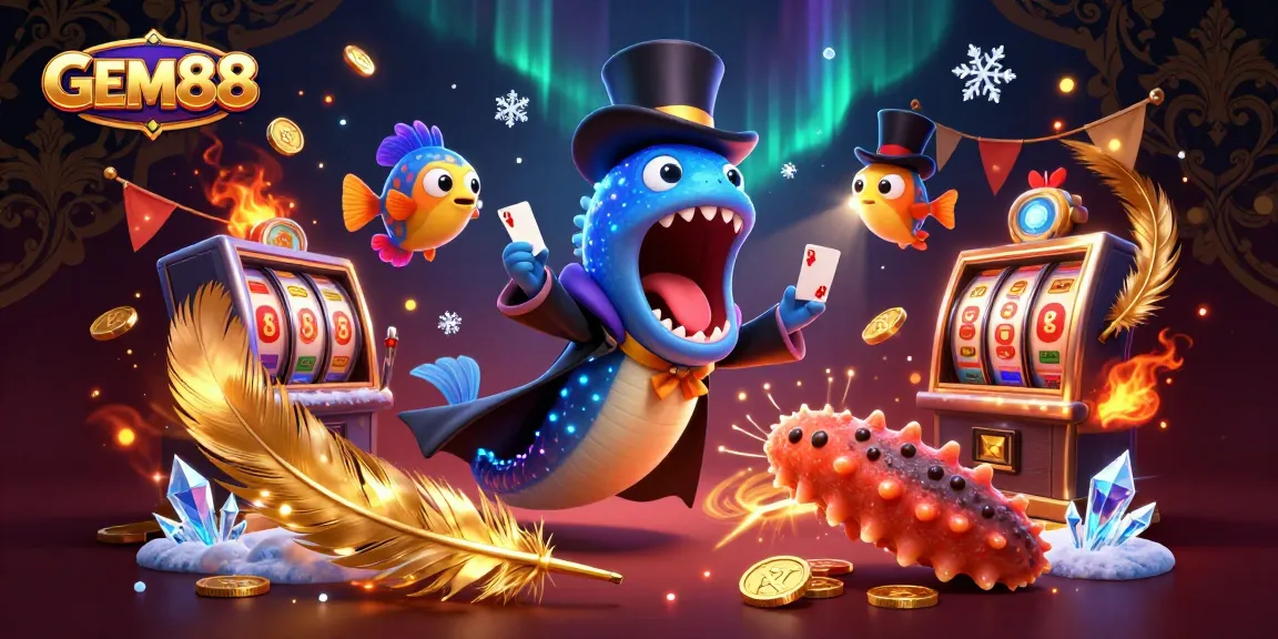 Experience exciting GEM88 gameplay with vibrant characters and slot elements in a dynamic casino scene.
