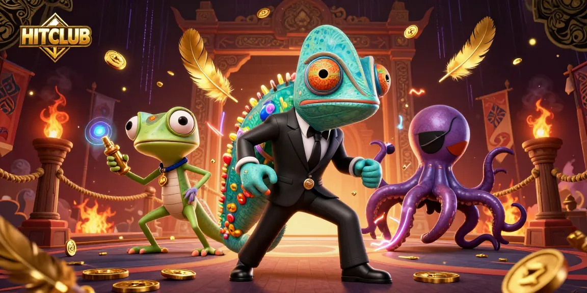 Engage with HITCLUB through thrilling casino adventures featuring dynamic characters and golden betting elements.