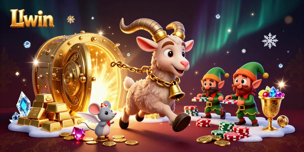 Engage in exciting gaming at Llwin with a lively holiday-horror casino atmosphere featuring festive characters.